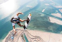 Abu Dhabi Makes Waves with the World’s Highest Skydive-to-Surf Jump