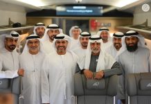 Nahyan bin Mubarak boards Etihad Rail’s passenger train from Abu Dhabi to Fujairah